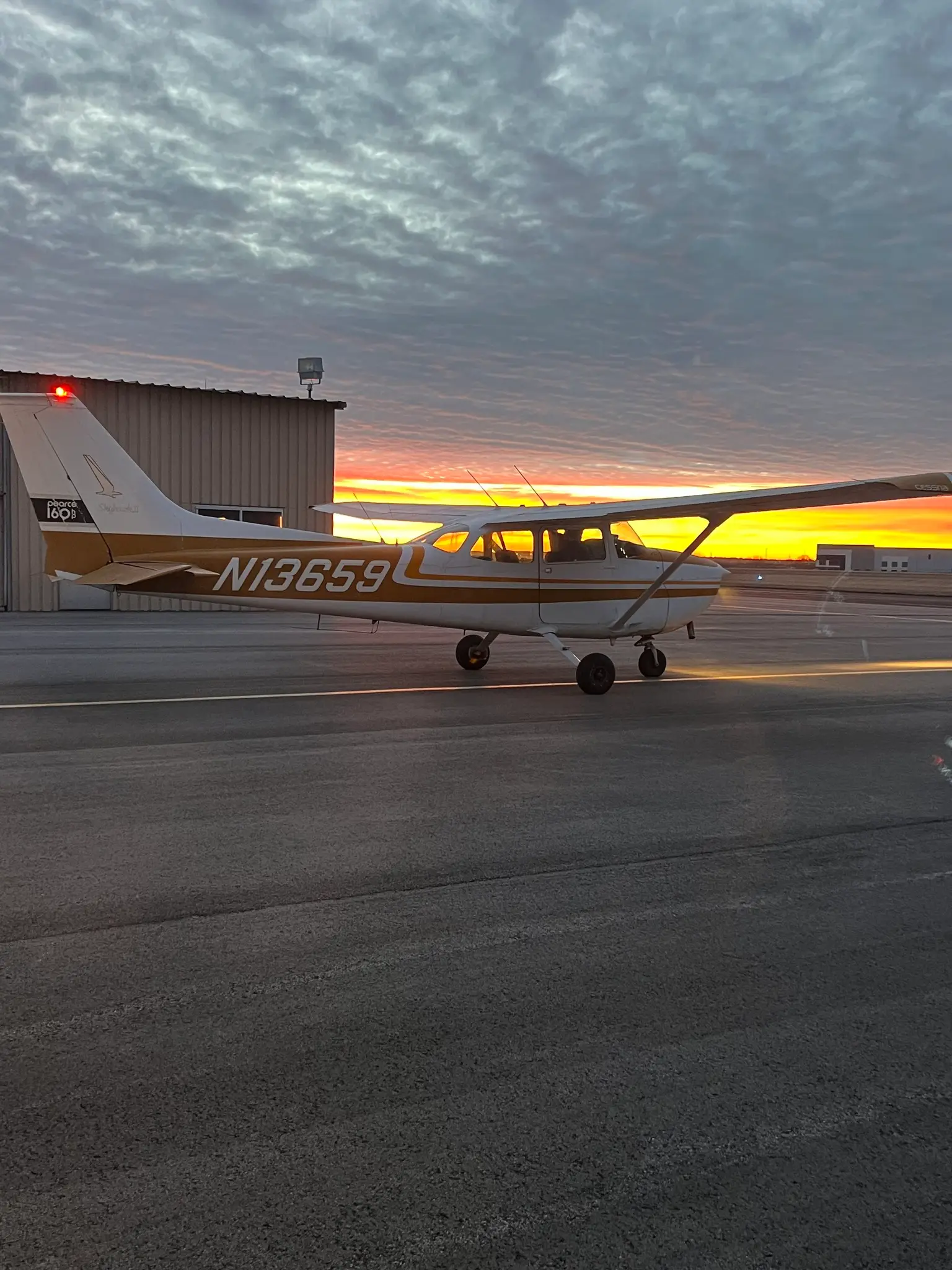 Airplane on the flight ramp at New Century AirCenter near Kansas City